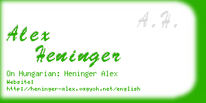 alex heninger business card